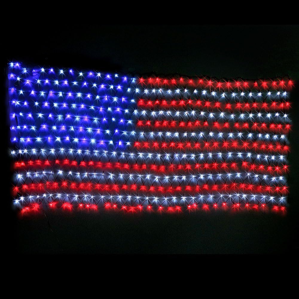 Led Flag Net Lights For July 4th