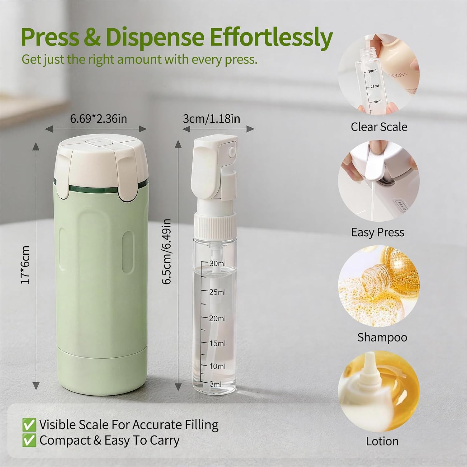 4 in 1 Travel Dispenser Bottle for Toiletries