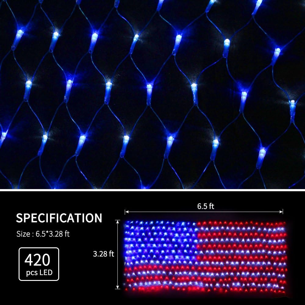 Led Flag Net Lights of The United States