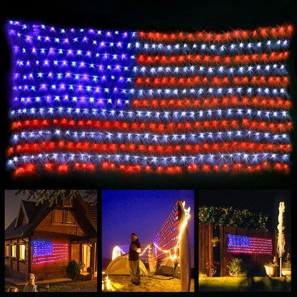 Led Flag Net Lights For July 4th