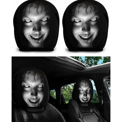 Scary Headrest Covers for Cars  Pack of 2