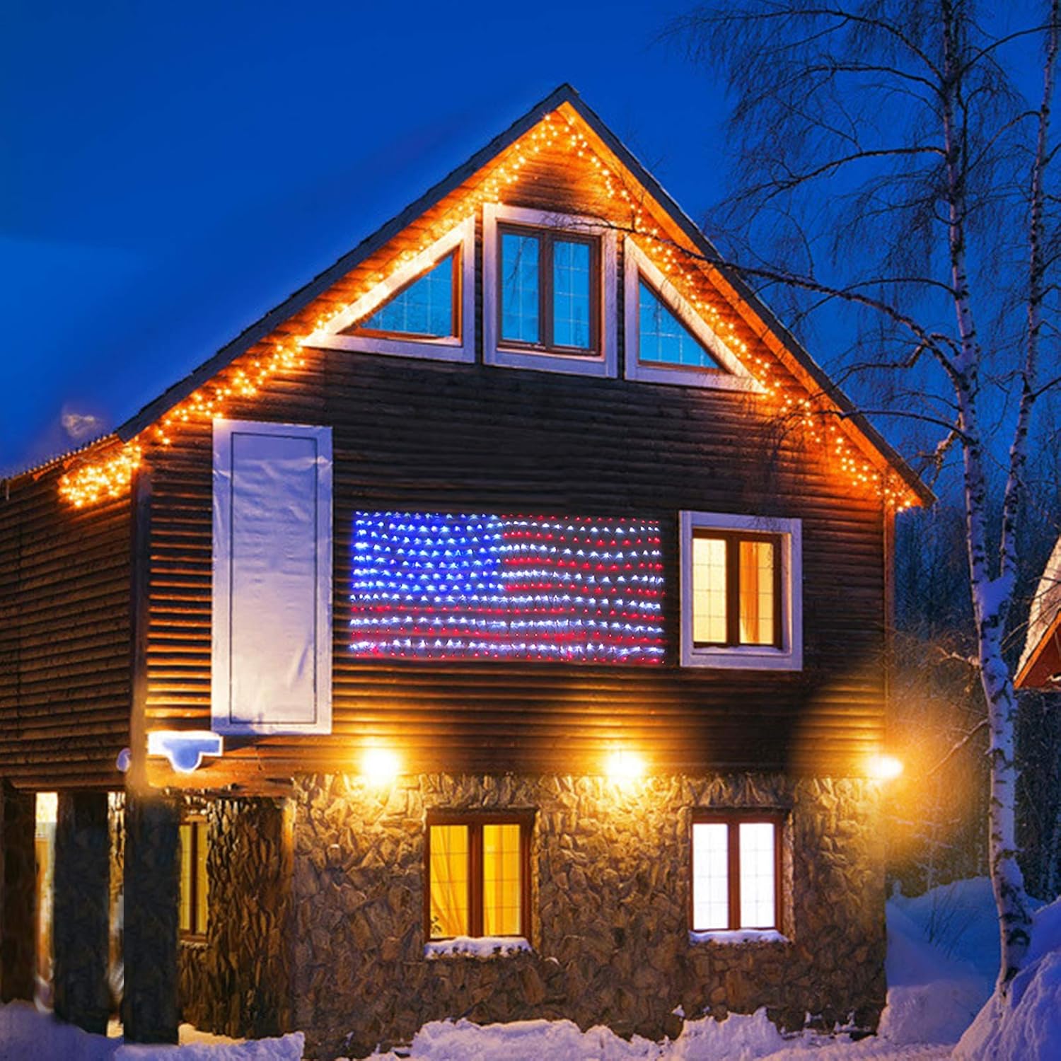 Led Flag Net Lights of The United States