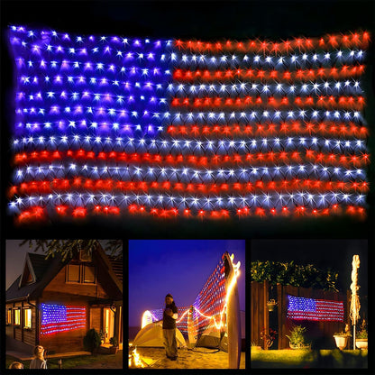 Led Flag Net Lights For July 4th