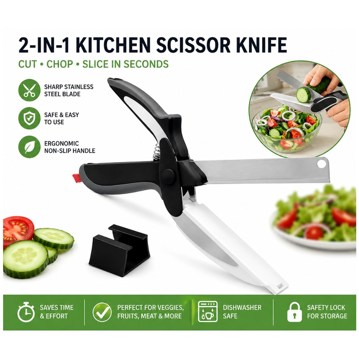 2-in-1 Kitchen Scissor Knife