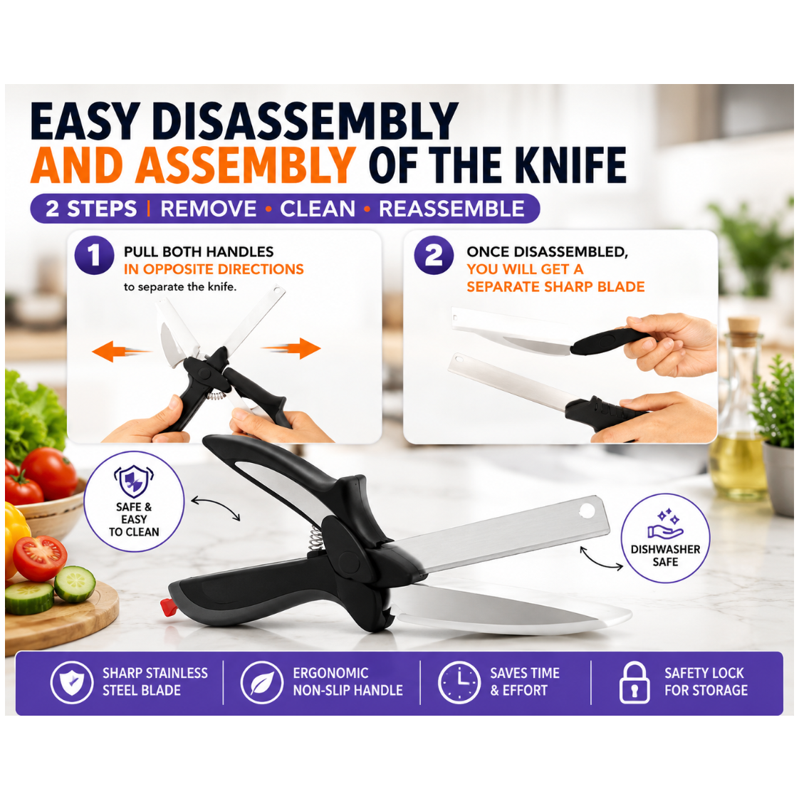 2-in-1 Kitchen Scissor Knife