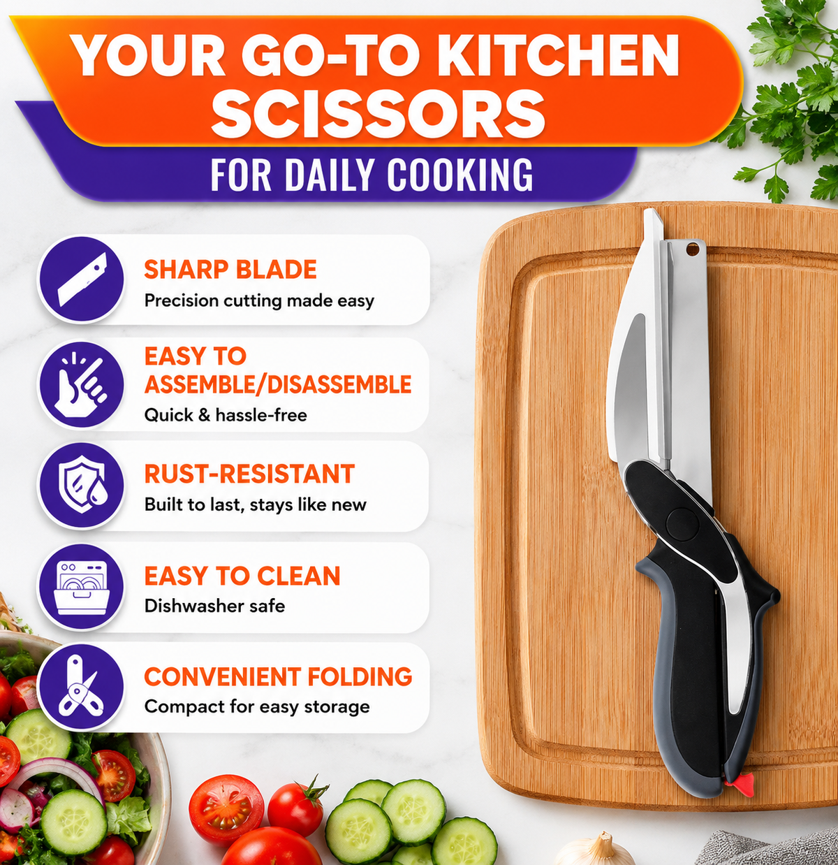 2-in-1 Kitchen Scissor Knife