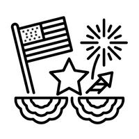 Bright Patriotic Display